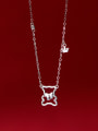 thumb 925 Sterling Silver Cubic Zirconia  Cute Hollow Bear  Pendant Necklace 2