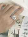 thumb Vintage Sterling Silver With Platinum Plated Vintage Round Free Size Rings 1