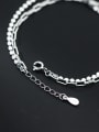 thumb 925 Sterling Silver Geometric Minimalist Hollow Chain Strand Bracelet 3