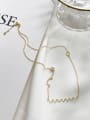 thumb 925 Sterling Silver Simple Wave Pearl Chain I Necklace 1