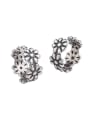 thumb 925 Sterling Silver Flower Vintage Clip Earring 0