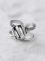 thumb 925 Sterling Silver Double Layer Geometric Vintage Stackable Ring 0