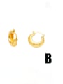 thumb Brass Cubic Zirconia Pentagram Hip Hop Huggie Earring 2