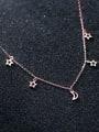thumb 925 Sterling Silver  Minimalist Hollow Star Moon Pendant Necklace 3