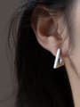 thumb 925 Sterling Silver Triangle Minimalist Stud Earring 1