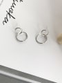 thumb 925 Sterling Silver Hollow Round Minimalist Drop Earring 0