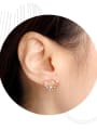 thumb Alloy Cubic Zirconia Heart Dainty Stud Earring 1