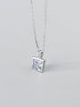 thumb 925 Sterling Silver With Platinum Plated Fashion Square Necklaces 1