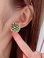 thumb Brass Cubic Zirconia Flower Luxury Earring 1