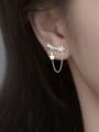 thumb 925 Sterling Silver Cubic Zirconia Star Tassel Chain Minimalist Drop Earring 1