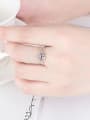 thumb 925 Sterling Silver Cubic Zirconia Heart Letter  Vintage Stackable Ring 2