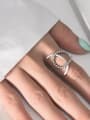 thumb 925 Sterling Silver Hollow Geometric  Line Vintage Band Ring 2