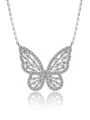 thumb Brass Cubic Zirconia Butterfly Dainty Necklace 0