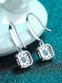 thumb Sterling Silver 0.5 CT  Moissanite Square Dainty Hook Earring 2