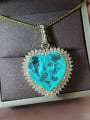 thumb Brass Cubic Zirconia Heart Luxury Necklace 0