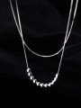 thumb 925 Sterling Silver Round Minimalist Multi Strand Necklace 0