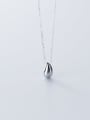 thumb 925 Sterling Silver Simple glossy water drop pendant Necklace 2