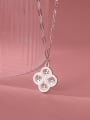 thumb 925 Sterling Silver Cubic Zirconia Flower Minimalist Necklace 2