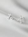 thumb 925 Sterling Silver Scissors Stud Earring 0