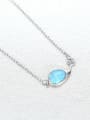 thumb 925 Sterling Silver Opal Fish Minimalist Necklace 2