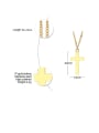 thumb Stainless Steel With Gold Plated Simplistic Smooth Cross Necklaces 4