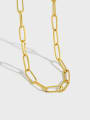 thumb 925 Sterling Silver Hollow Geometric Chain Vintage Necklace 0