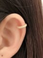 thumb 925 Sterling Silver Cubic Zirconia Geometric C Shape  Minimalist Single Earring(Single-Only One) 1
