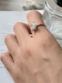 thumb 925 Sterling Silver Four Claw Diamond Ring  Minimalist Midi Ring 1