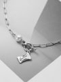 thumb 925 Sterling Silver Imitation Pearl Geometric Vintage Necklace 3