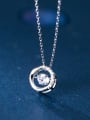 thumb 925 Sterling Silver Cubic Zirconia Simple hollow round pendant  Necklace 0