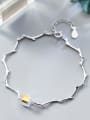 thumb 925 Sterling Silver Yellow Crystal  Minimalist Personality branch  Bracelet 3