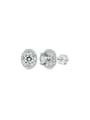 thumb 925 Sterling Silver Moissanite Round Dainty Stud Earring 0
