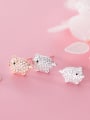 thumb 925 Sterling Silver Cubic Zirconia  Pig Classic Stud Earring 1