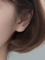 thumb 925 Sterling Silver Cubic Zirconia Irregular Minimalist Stud Earring 3