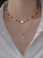 thumb 925 Sterling Silver Heart Minimalist Beaded Necklace 1