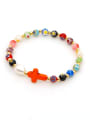 thumb Stainless steel Freshwater Pearl Multi Color Round Bohemia Stretch Bracelet 0