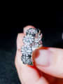 thumb Copper Cubic Zirconia Flower Dainty Band Ring 4