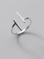 thumb 925 Sterling Silver Smooth Geometric Minimalist Band Ring 0