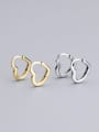 thumb 925 Sterling Silver Hollow Heart Minimalist Huggie Earring 0