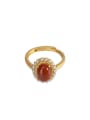 thumb 925 Sterling Silver Carnelian Oval Vintage Band Ring 0