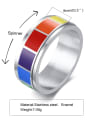 thumb Titanium Steel Enamel Round Minimalist Band Ring 2