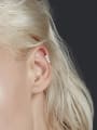 thumb Brass Imitation Pearl Geometric Minimalist Clip Earring(Single) 2