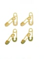 thumb Brass Cubic Zirconia Geometric Pin Cute Huggie Earring 0