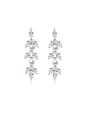 thumb Brass Cubic Zirconia Geometric Luxury Cluster Earring 0