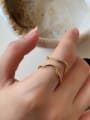 thumb 925 Sterling Silver Irregular Minimalist Hollow Shaped Stackable Ring 0