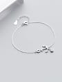 thumb 925 Sterling Silver Cubic Zirconia White Anchor Minimalist Link Bracelet 0