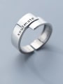 thumb 925 Sterling Silver width  Letter Minimalist free size Ring 0