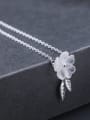 thumb 925 Sterling Silver Crystal Flower Vintage Necklace 1
