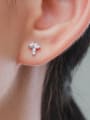 thumb 925 Sterling Silver Cubic Zirconia Geometric Cute Stud Earring 1