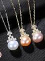 thumb 925 Sterling Silver Freshwater Pearl Crown Minimalist Necklace 4